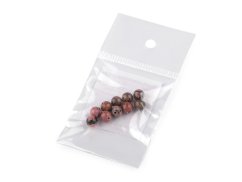 Rodonit tmavý, minerální korálky Ø6 mm