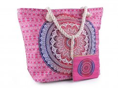 Letní / plážová taška mandala, paisley s taštičkou 39x50 cm